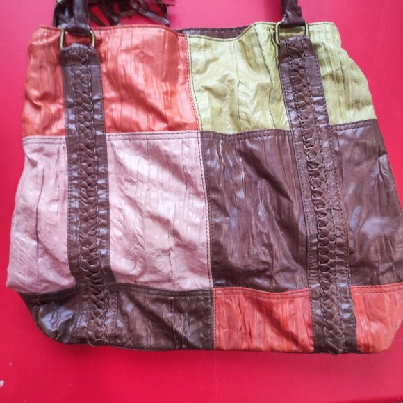 Billabong boho patchwork bag brown pink white - Picture 2 of 9